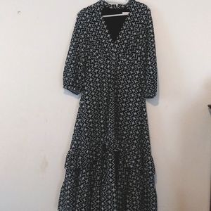 Shoshanna Blue And White Eyelet Lace Midi Dress, XS